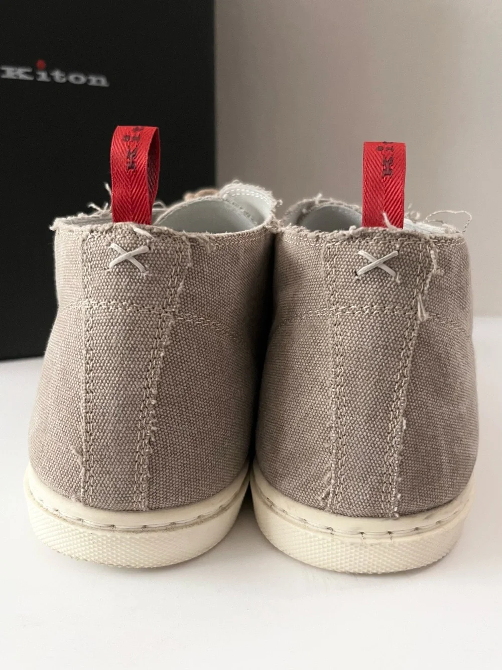 Kiton linen lace up chukka sneakers